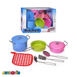 اسباب بازی ست قابلمه استیل رنگی آیتم 988-41