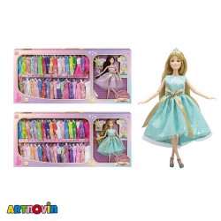 عروسک باربی مفصلی با لباس آیتم WX244-4