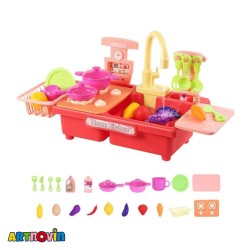 اسباب بازی سینک ظرفشویی همراه گاز و ظروف آیتم 216