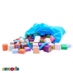 اسباب بازی آموزشی بریکس چوبی سطلی 52 قطعه