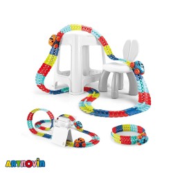 اسباب بازی ماشین ریلی و ریسینگ 96 تکه