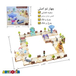 ست ساختنی ماز پازلی DIY با مسیر قطار و ماشین ریلی
