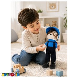 عروسک پارچه ای پسر کارگر